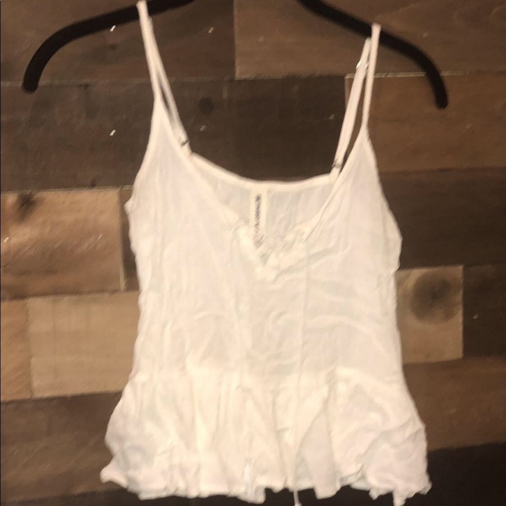 White tank top crop top